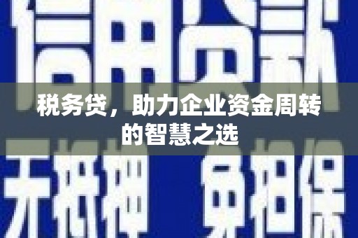 六脚税务贷，助力企业资金周转的智慧之选