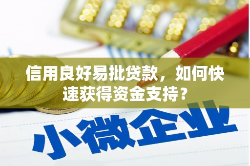 交口信用良好易批贷款，如何快速获得资金支持？