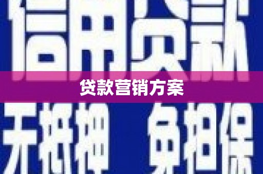 淮安贷款营销方案