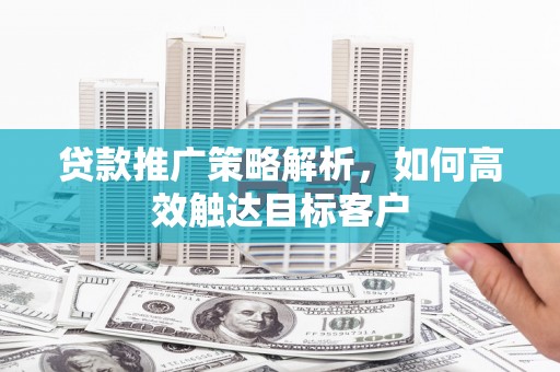 丰城贷款推广策略解析，如何高效触达目标客户