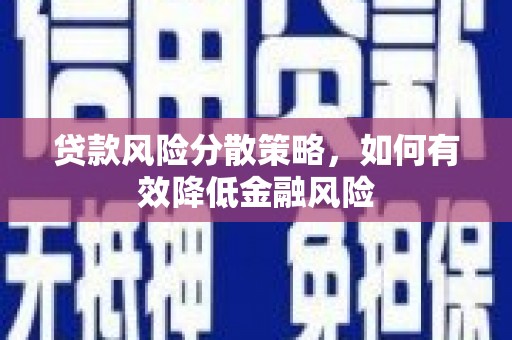 惠济贷款风险分散策略，如何有效降低金融风险