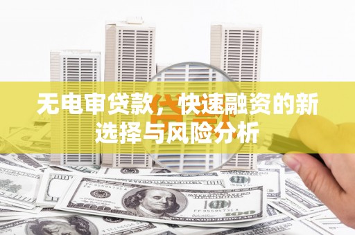 和硕无电审贷款，快速融资的新选择与风险分析