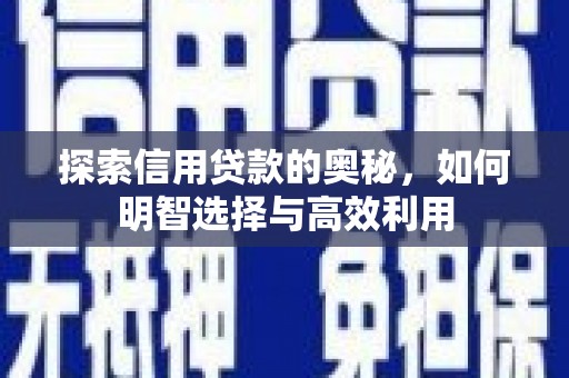 大朗探索信用贷款的奥秘，如何明智选择与高效利用